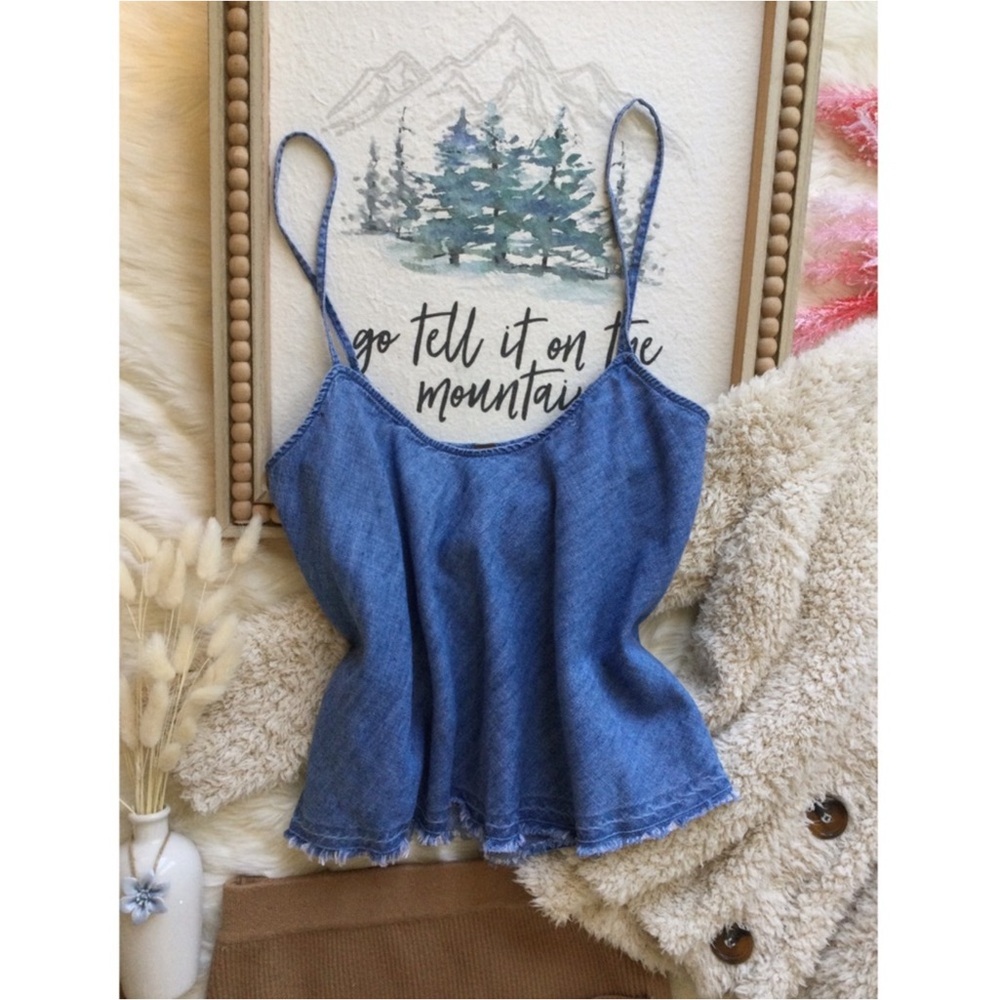 Free People Denim & Daisies Lace Top Sz S Western Boho